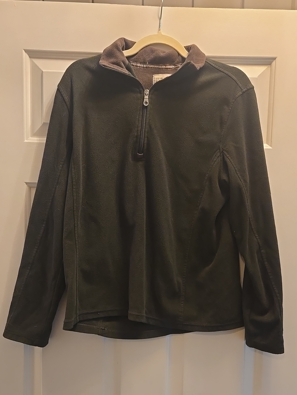 Bass Men's Olive Green Quarter-Zip Lightweight Fleece Shirt Jacket